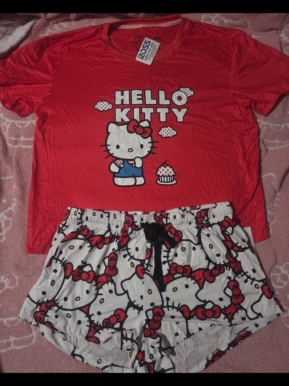 Hello Kitty Red and White Short Pajama Set